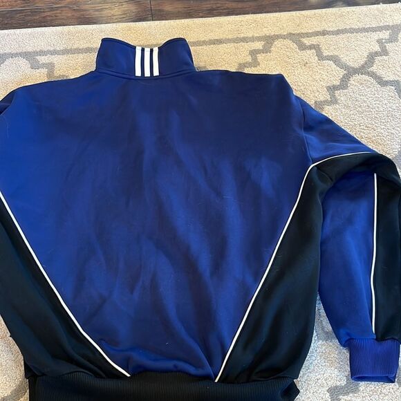 VTG 90s Adidas Soccer Track Jacket Blue size M GUC has couple small pulls check - Picture 11 of 11
